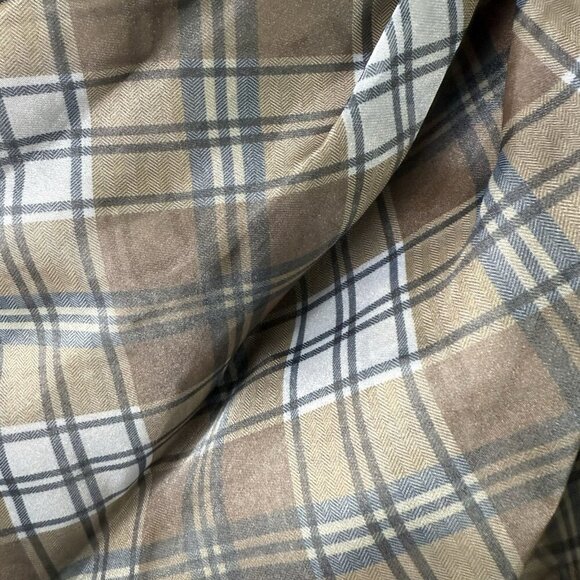 Selkie The Plaid Puff Dress Brown Black Organza Babydoll Mini Size Medium - Picture 8 of 11